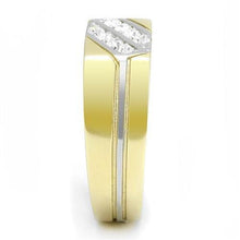 Load image into Gallery viewer, TK3186 - Two-Tone IP Gold (Ion Plating) Stainless Steel Ring with Top Grade Crystal  in Clear