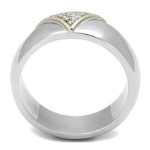 Load image into Gallery viewer, TK3187 - Two-Tone IP Gold (Ion Plating) Stainless Steel Ring with AAA Grade CZ  in Clear