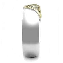 Load image into Gallery viewer, TK3187 - Two-Tone IP Gold (Ion Plating) Stainless Steel Ring with AAA Grade CZ  in Clear