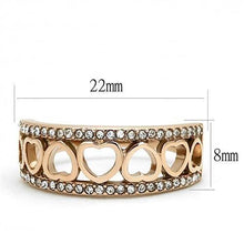 Load image into Gallery viewer, TK3194 - IP Rose Gold(Ion Plating) Stainless Steel Ring with Top Grade Crystal  in Clear