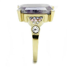 Load image into Gallery viewer, TK3195 - IP Gold(Ion Plating) Stainless Steel Ring with Semi-Precious Amethyst Crystal in Amethyst