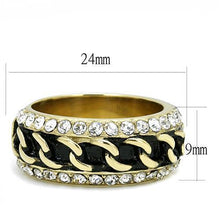 Load image into Gallery viewer, TK3196 - IP Gold(Ion Plating) Stainless Steel Ring with Top Grade Crystal  in Clear