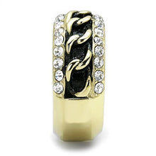 Load image into Gallery viewer, TK3196 - IP Gold(Ion Plating) Stainless Steel Ring with Top Grade Crystal  in Clear