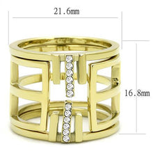 Load image into Gallery viewer, TK3198 - IP Gold(Ion Plating) Stainless Steel Ring with Top Grade Crystal  in Clear