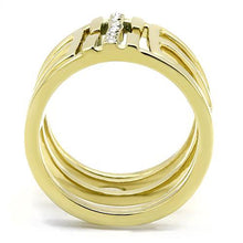 Load image into Gallery viewer, TK3198 - IP Gold(Ion Plating) Stainless Steel Ring with Top Grade Crystal  in Clear