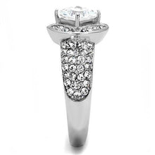 Load image into Gallery viewer, TK3206 - High polished (no plating) Stainless Steel Ring with AAA Grade CZ  in Clear