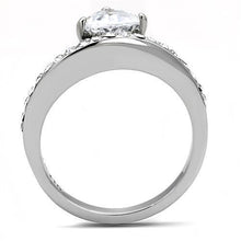 Load image into Gallery viewer, TK3207 - High polished (no plating) Stainless Steel Ring with AAA Grade CZ  in Clear