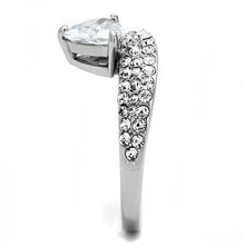 Load image into Gallery viewer, TK3207 - High polished (no plating) Stainless Steel Ring with AAA Grade CZ  in Clear