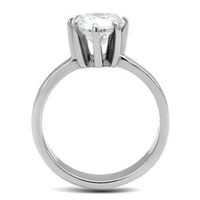 Load image into Gallery viewer, TK3208 - High polished (no plating) Stainless Steel Ring with AAA Grade CZ  in Clear