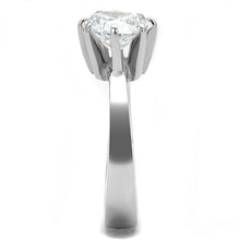 Load image into Gallery viewer, TK3208 - High polished (no plating) Stainless Steel Ring with AAA Grade CZ  in Clear