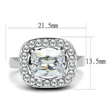 Load image into Gallery viewer, TK3209 - High polished (no plating) Stainless Steel Ring with AAA Grade CZ  in Clear