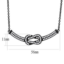 Load image into Gallery viewer, TK3219 - IP Black(Ion Plating) Stainless Steel Chain Pendant with AAA Grade CZ  in Clear