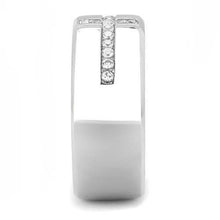 Load image into Gallery viewer, TK3225 - High polished (no plating) Stainless Steel Ring with AAA Grade CZ  in Clear