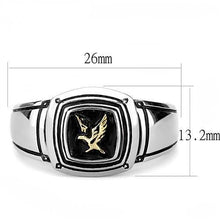 Load image into Gallery viewer, TK3226 - Two-Tone IP Gold (Ion Plating) Stainless Steel Ring with Epoxy  in Jet