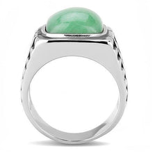 Load image into Gallery viewer, TK3229 - High polished (no plating) Stainless Steel Ring with Synthetic Jade in Emerald