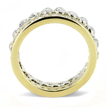 Load image into Gallery viewer, TK3232 - Two-Tone IP Gold (Ion Plating) Stainless Steel Ring with AAA Grade CZ  in Clear