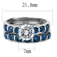 Load image into Gallery viewer, TK3235 - High polished (no plating) Stainless Steel Ring with AAA Grade CZ  in Clear