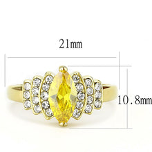 Load image into Gallery viewer, TK3239 - IP Gold(Ion Plating) Stainless Steel Ring with AAA Grade CZ  in Topaz