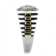 Load image into Gallery viewer, TK3240 - Two-Tone IP Gold (Ion Plating) Stainless Steel Ring with AAA Grade CZ  in Clear