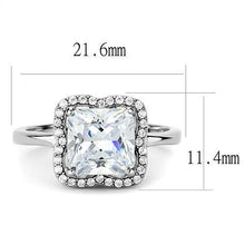 Load image into Gallery viewer, TK3242 - High polished (no plating) Stainless Steel Ring with AAA Grade CZ  in Clear