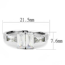 Load image into Gallery viewer, TK3244 - High polished (no plating) Stainless Steel Ring with AAA Grade CZ  in Clear