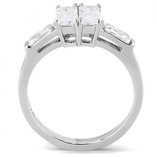 Load image into Gallery viewer, TK3244 - High polished (no plating) Stainless Steel Ring with AAA Grade CZ  in Clear