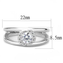 Load image into Gallery viewer, TK3245 - High polished (no plating) Stainless Steel Ring with AAA Grade CZ  in Clear