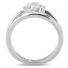 Load image into Gallery viewer, TK3245 - High polished (no plating) Stainless Steel Ring with AAA Grade CZ  in Clear