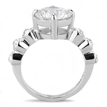 Load image into Gallery viewer, TK3247 - High polished (no plating) Stainless Steel Ring with AAA Grade CZ  in Clear