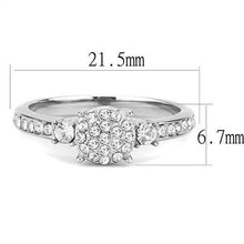 Load image into Gallery viewer, TK3248 High polished (no plating) Stainless Steel Ring with Top Grade Crystal in Clear