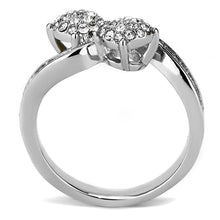 Load image into Gallery viewer, TK3255 - High polished (no plating) Stainless Steel Ring with Top Grade Crystal  in Clear