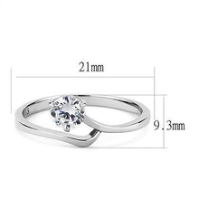 Load image into Gallery viewer, TK3257 - High polished (no plating) Stainless Steel Ring with AAA Grade CZ  in Clear