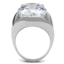 Load image into Gallery viewer, TK3263 - High polished (no plating) Stainless Steel Ring with AAA Grade CZ  in Clear