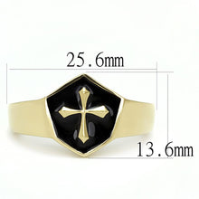 Load image into Gallery viewer, TK3268 - IP Gold(Ion Plating) Stainless Steel Ring with Epoxy  in Jet