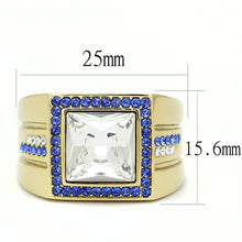 Load image into Gallery viewer, TK3269 - IP Gold(Ion Plating) Stainless Steel Ring with Top Grade Crystal  in Clear