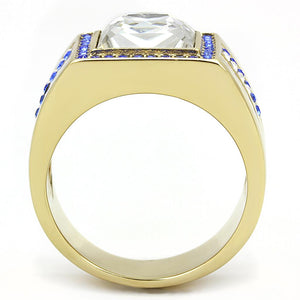 TK3269 - IP Gold(Ion Plating) Stainless Steel Ring with Top Grade Crystal  in Clear