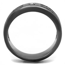 Load image into Gallery viewer, TK3275 - IP Light Black  (IP Gun) Stainless Steel Ring with AAA Grade CZ  in Clear