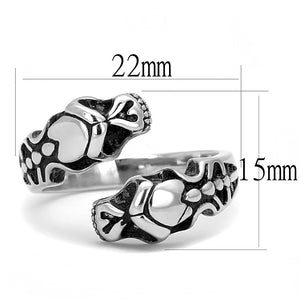 TK3276 - High polished (no plating) Stainless Steel Ring with Epoxy  in Jet