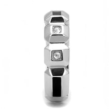 Load image into Gallery viewer, TK3281 - High polished (no plating) Stainless Steel Ring with Top Grade Crystal  in Clear