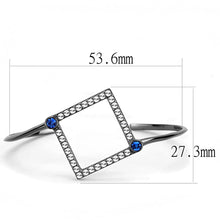 Load image into Gallery viewer, TK3288 - IP Light Black  (IP Gun) Stainless Steel Bangle with Top Grade Crystal  in Montana