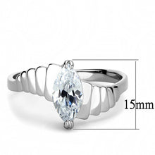 Load image into Gallery viewer, TK3429 - High polished (no plating) Stainless Steel Ring with AAA Grade CZ  in Clear