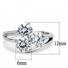 Load image into Gallery viewer, TK3430 - High polished (no plating) Stainless Steel Ring with AAA Grade CZ  in Clear