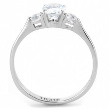 Load image into Gallery viewer, TK3431 - High polished (no plating) Stainless Steel Ring with AAA Grade CZ  in Clear