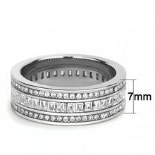 Load image into Gallery viewer, TK3435 - High polished (no plating) Stainless Steel Ring with AAA Grade CZ  in Clear