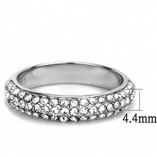 Load image into Gallery viewer, TK3437 - High polished (no plating) Stainless Steel Ring with Top Grade Crystal  in Clear