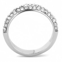 Load image into Gallery viewer, TK3437 - High polished (no plating) Stainless Steel Ring with Top Grade Crystal  in Clear