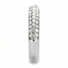 Load image into Gallery viewer, TK3437 - High polished (no plating) Stainless Steel Ring with Top Grade Crystal  in Clear