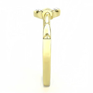 TK3439 - IP Gold(Ion Plating) Stainless Steel Ring with Top Grade Crystal  in Clear