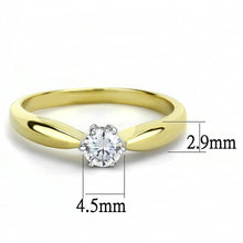 Load image into Gallery viewer, TK3440 - Two-Tone IP Gold (Ion Plating) Stainless Steel Ring with AAA Grade CZ  in Clear