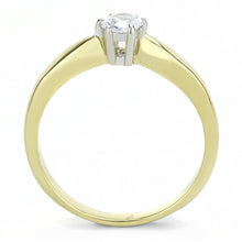 Load image into Gallery viewer, TK3440 - Two-Tone IP Gold (Ion Plating) Stainless Steel Ring with AAA Grade CZ  in Clear